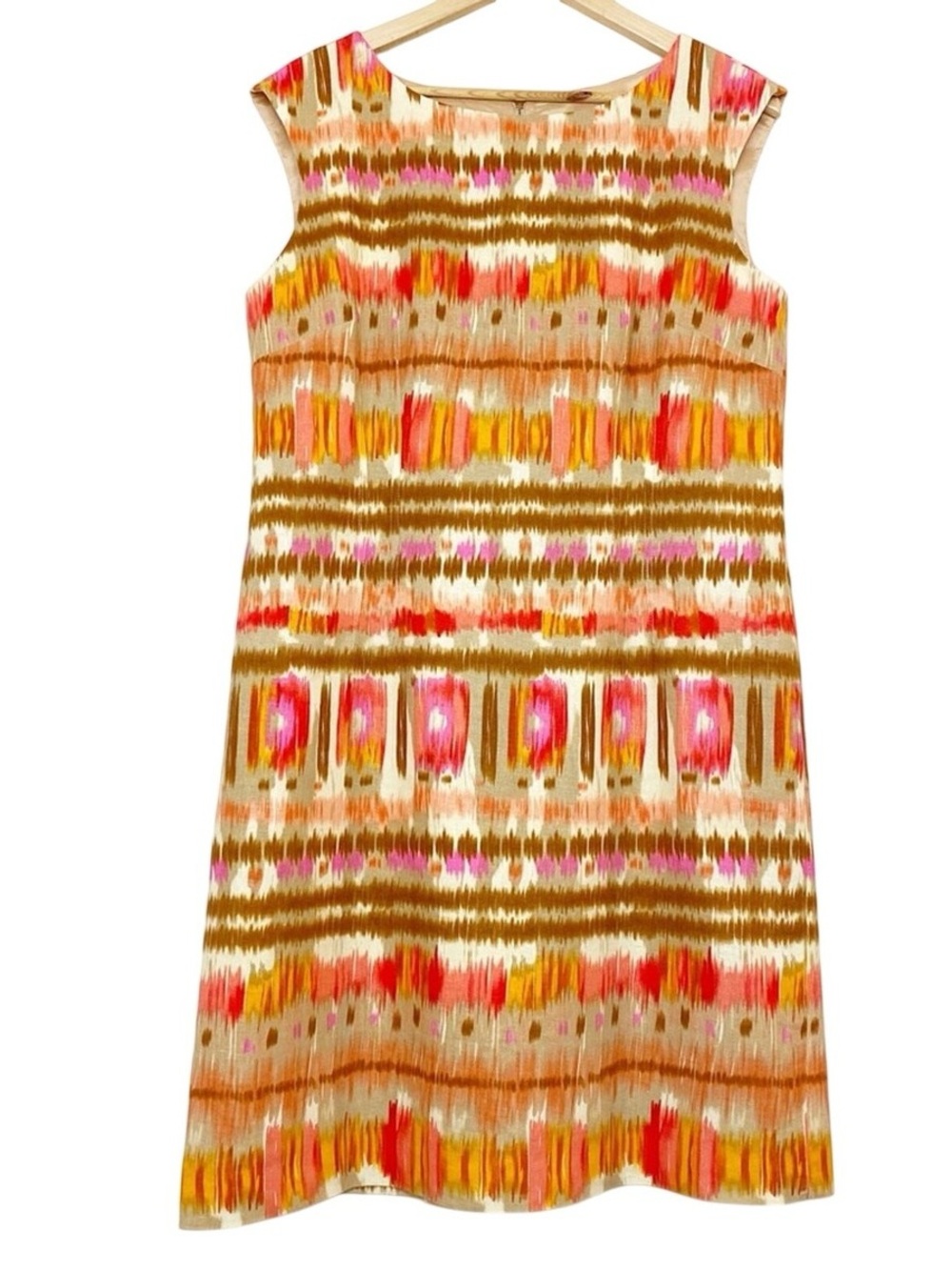 ☀️ Stunning Vintage Tahari Vibrant Mod Ikat-Print Shift Dress - Size 22